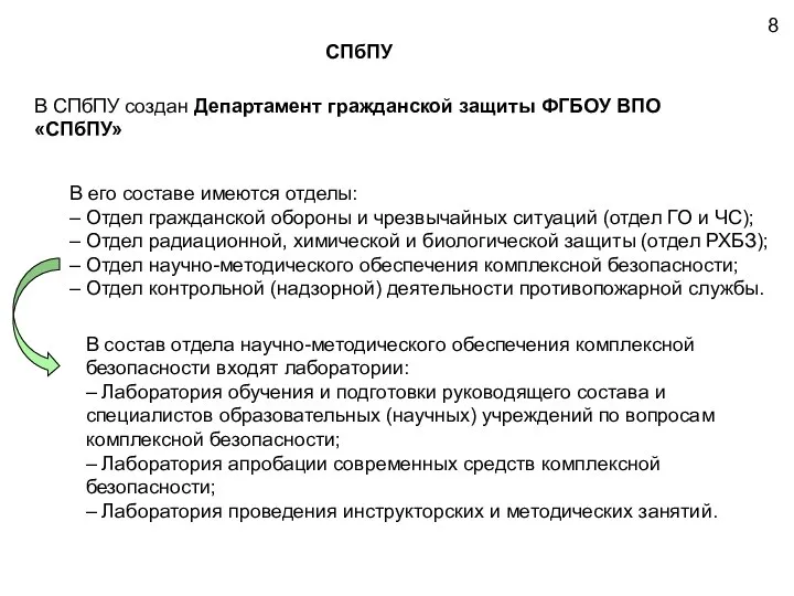 СПбПУ В СПбПУ создан Департамент гражданской защиты ФГБОУ ВПО «СПбПУ» В