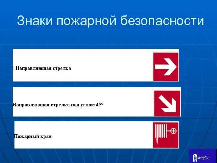 Знаки пожарной безопасности