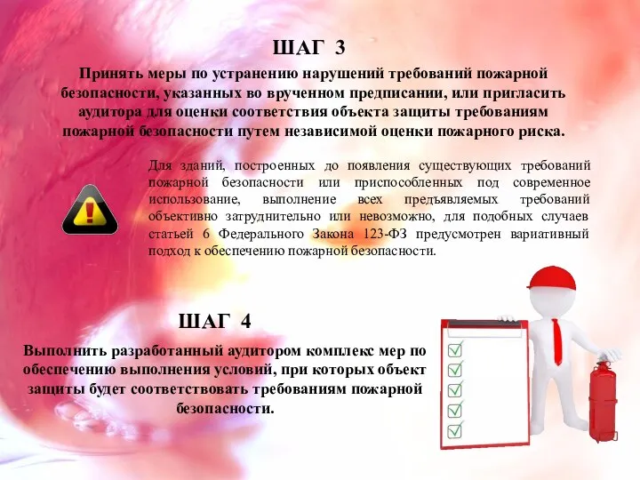 ШАГ 4 Выполнить разработанный аудитором комплекс мер по обеспечению выполнения условий,