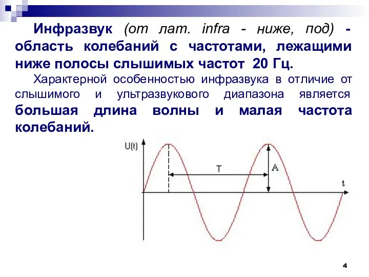 Инфразвук (от лат. infra - ниже, под) - область колебаний с