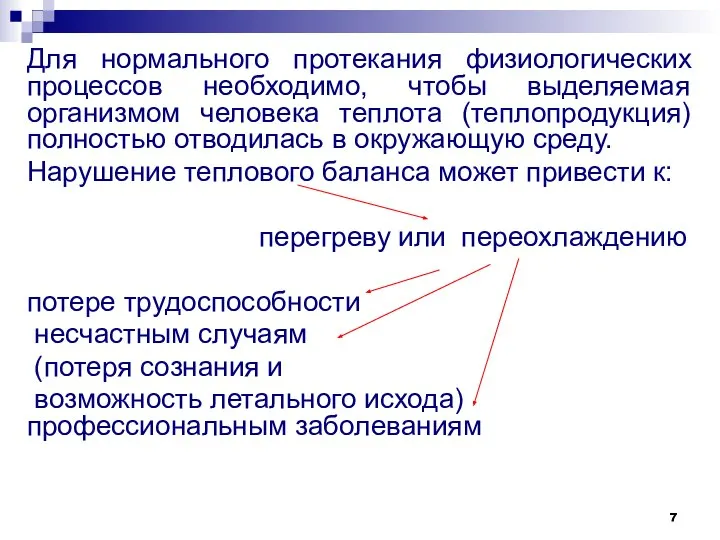 Для нормального протекания физиологических процессов необходимо, чтобы выделяемая организмом человека теплота