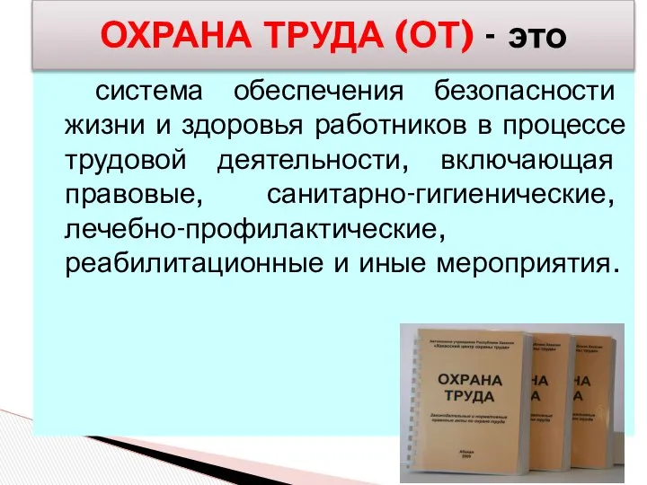 система обеспечения безопасности жизни и здоровья работников в процессе трудовой деятельности,