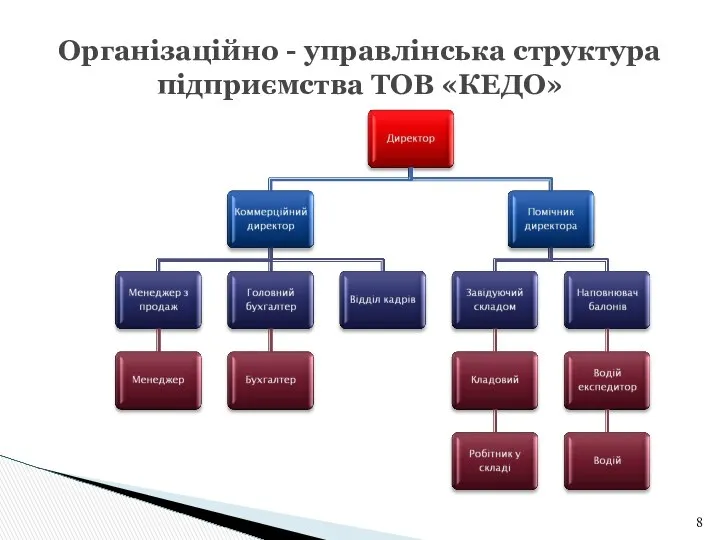 Організаційно - управлінська структура підприємства ТОВ «КЕДО»