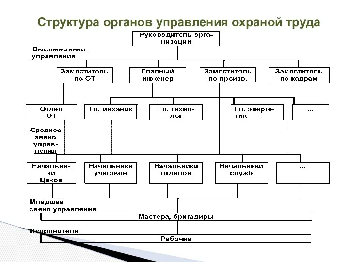 Структура органов управления охраной труда