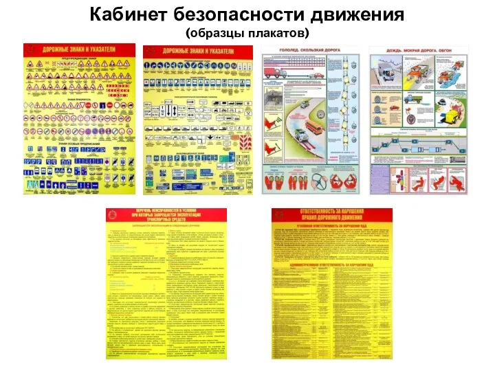 Кабинет безопасности движения (образцы плакатов)