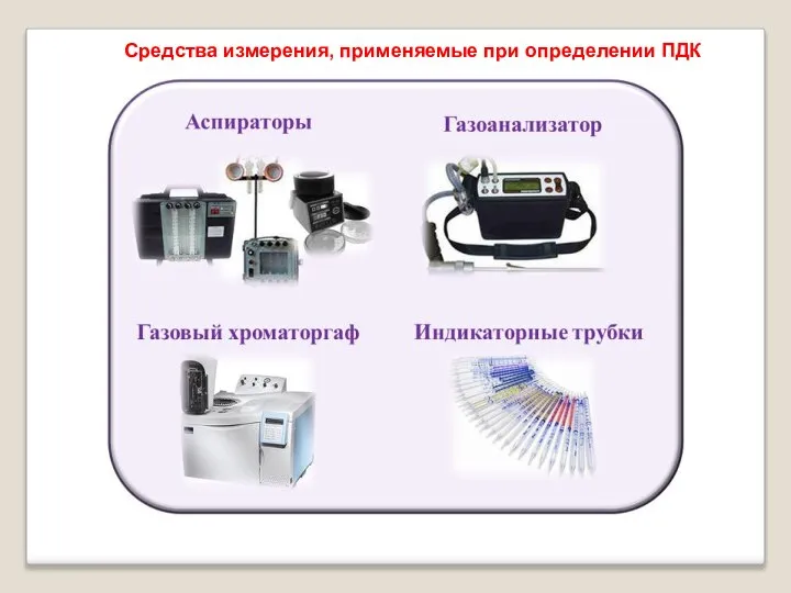 Средства измерения, применяемые при определении ПДК