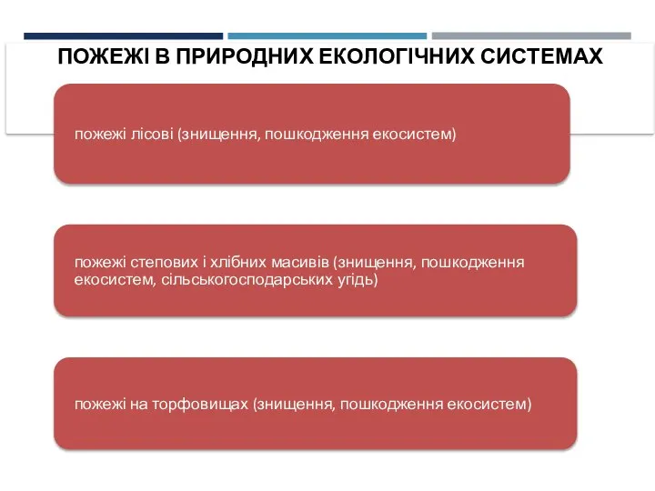 ПОЖЕЖІ В ПРИРОДНИХ ЕКОЛОГІЧНИХ СИСТЕМАХ