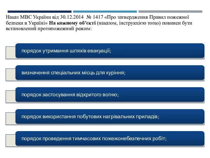 Наказ МВС України від 30.12.2014 № 1417 «Про затвердження Правил пожежної