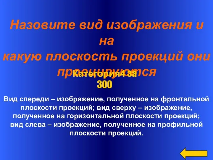 Назовите вид изображения и на какую плоскость проекций они проецируются Вид