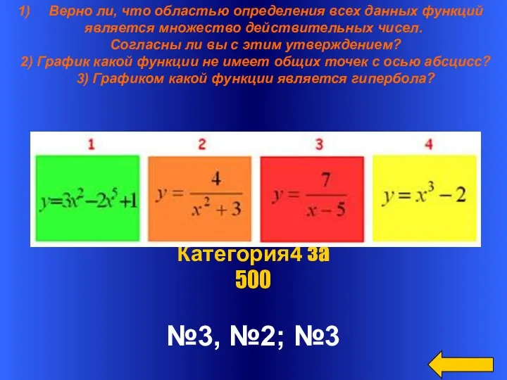 Верно ли, что областью определения всех данных функций является множество действительных