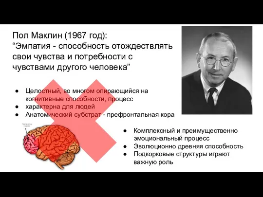 Пол Маклин (1967 год): “Эмпатия - способность отождествлять свои чувства и