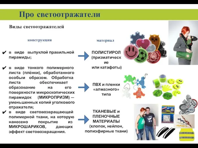 Про светоотражатели Виды светоотражателей в виде выпуклой правильной пирамиды; в виде