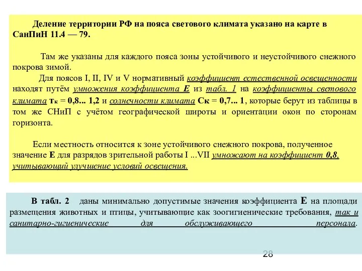 Деление территории РФ на пояса светового климата указано на карте в