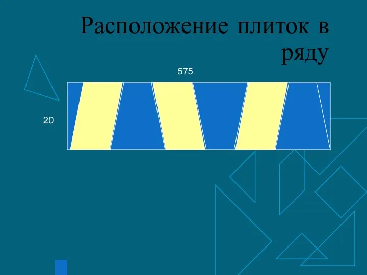 Расположение плиток в ряду 575 20