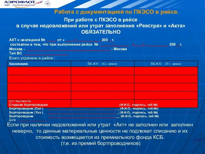 АКТ к накладной № _____ от « ____» ____________200__г. составлен в