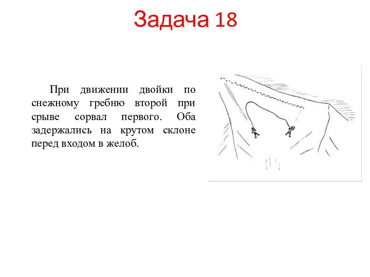 Задача 18 При движении двойки по снежному гребню второй при срыве