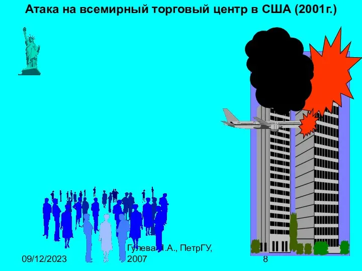 09/12/2023 Гулева Л.А., ПетрГУ, 2007 Атака на всемирный торговый центр в США (2001г.)