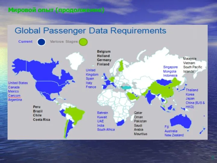 Мировой опыт внедрения систем сбора API-PNR данных (SITA, 2011) (World Experience