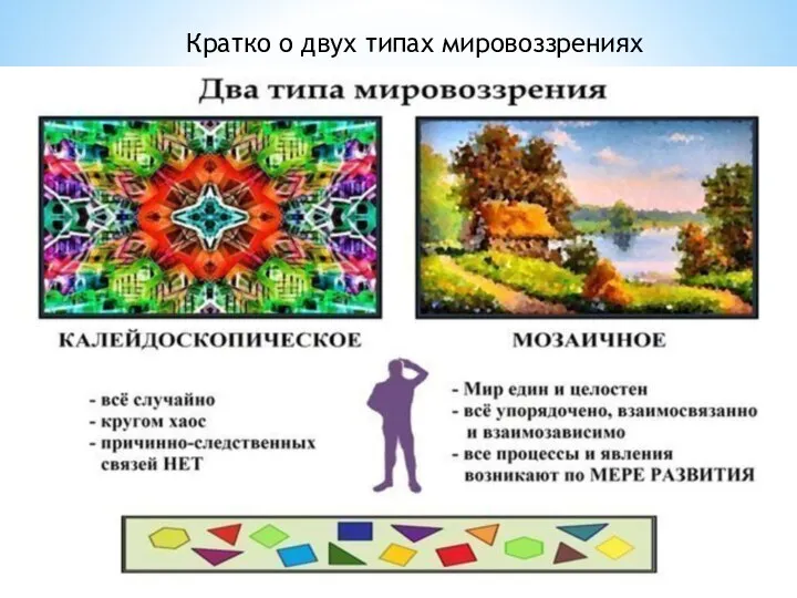 Кратко о двух типах мировоззрениях