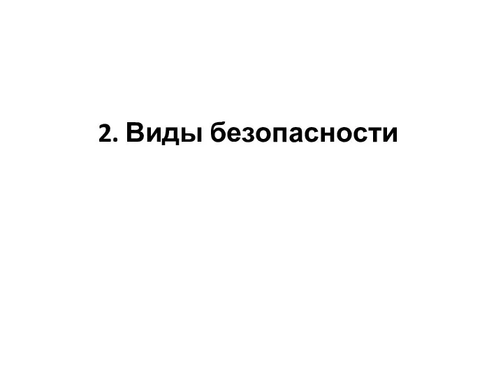 2. Виды безопасности