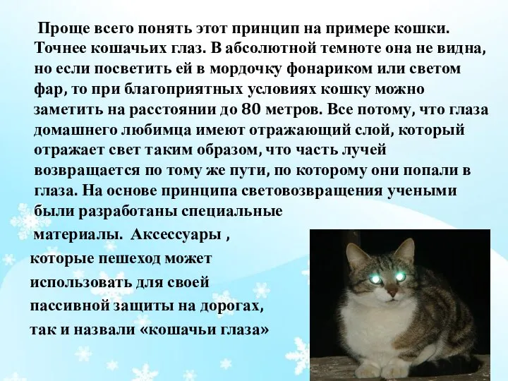 Проще всего понять этот принцип на примере кошки. Точнее кошачьих глаз.