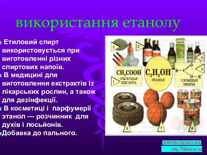 використання етанолу Етиловий спирт використовується при виготовленні різних спиртових напоїв. В