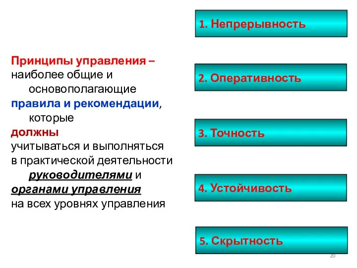 Принципы управления – наиболее общие и основополагающие правила и рекомендации, которые