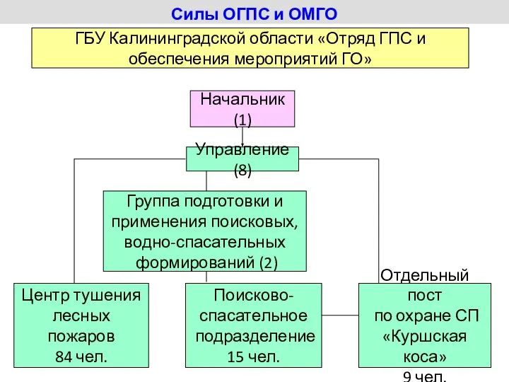 Силы ОГПС и ОМГО ГБУ Калининградской области «Отряд ГПС и обеспечения