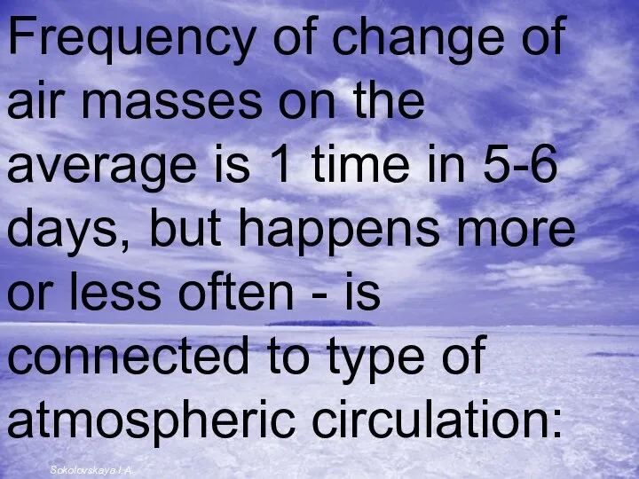 Frequency of change of air masses on the average is 1