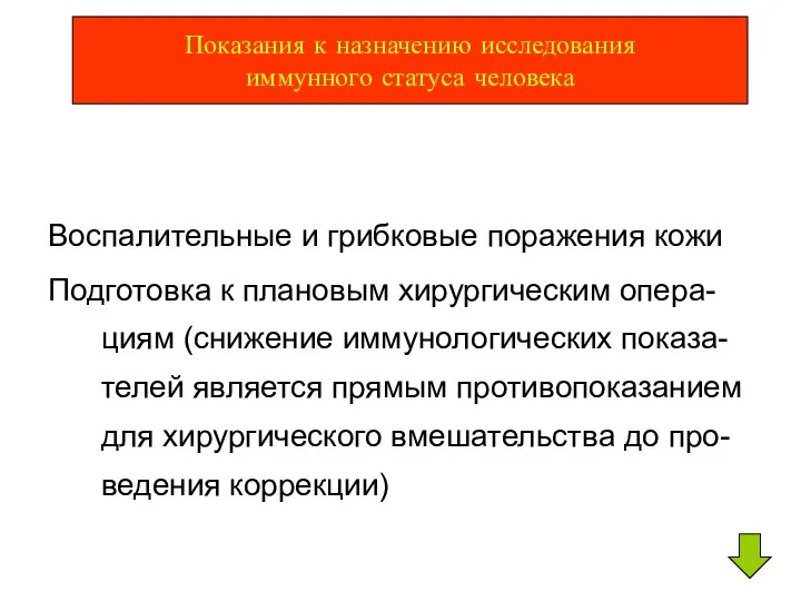 Воспалительные и грибковые поражения кожи Подготовка к плановым хирургическим опера-циям (снижение