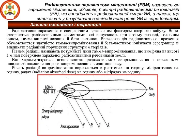 Радіоактивним зараженням місцевості (РЗМ) називається зараження місцевості, об'єктів, повітря радіоактивними речовинами