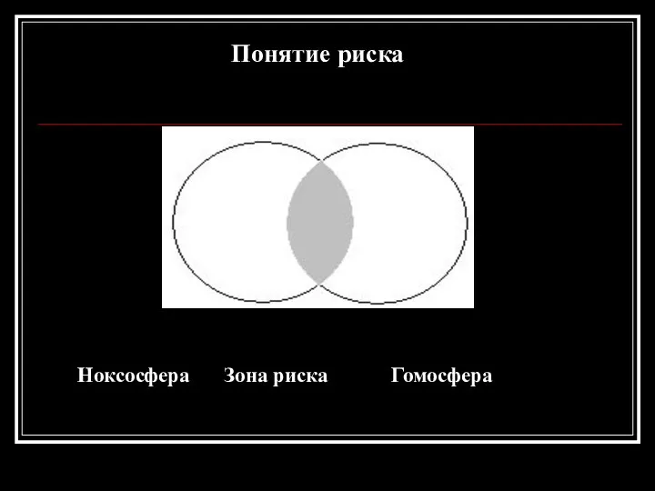 Лекция 1 (продолжение) Понятие риска Ноксосфера Зона риска Гомосфера