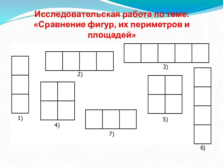 Исследовательская работа по теме: «Сравнение фигур, их периметров и площадей» 1)