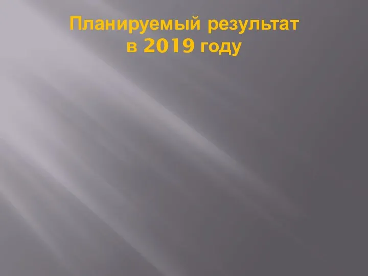 Планируемый результат в 2019 году