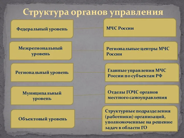 Структура органов управления Федеральный уровень Межрегиональный уровень Региональный уровень Муниципальный уровень