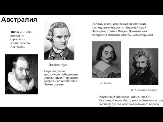 Австралия Первым достиг восточного побережьея Австралии и открыл ряд остров и