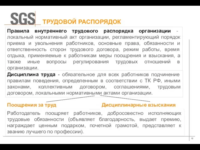 ТРУДОВОЙ РАСПОРЯДОК Правила внутреннего трудового распорядка организации - локальный нормативный акт