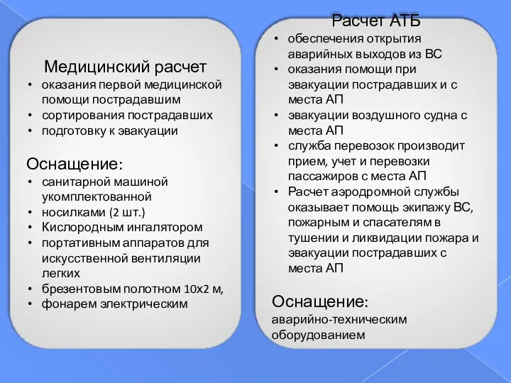 Расчет АТБ обеспечения открытия аварийных выходов из ВС оказания помощи при