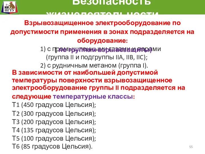 Безопасность жизнедеятельности 1) с промышленными газами и парами (группа II и