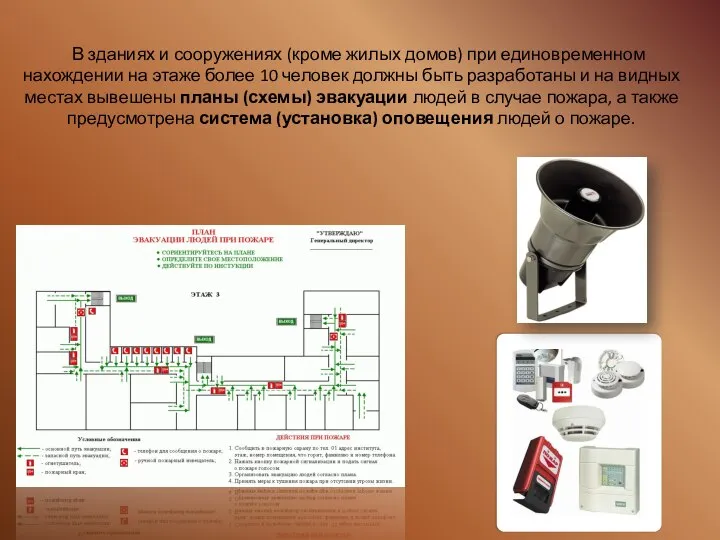 В зданиях и сооружениях (кроме жилых домов) при единовременном нахождении на