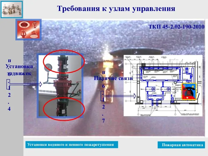 ТКП 45-2.02-190-2010 Требования к узлам управления п.6.12.4 Установка задвижек