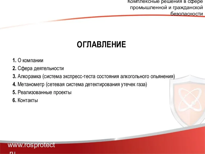 Комплексные решения в сфере промышленной и гражданской безопасности 1. О компании