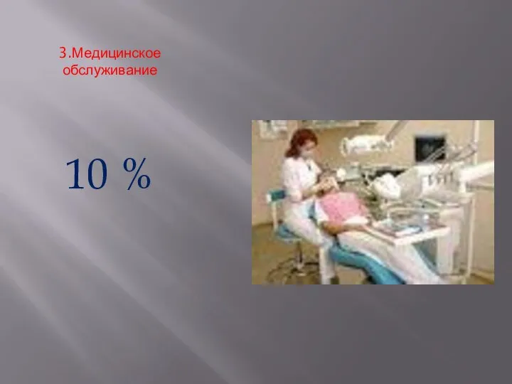 3.Медицинское обслуживание 10 %