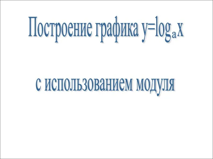 Построение графика y=log x a с использованием модуля