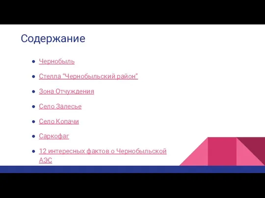 Содержание Чернобыль Стелла “Чернобыльский район” Зона Отчуждения Село Залесье Село Копачи