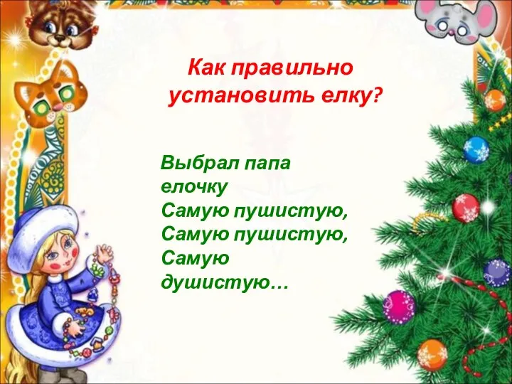 Как правильно установить елку? Выбрал папа елочку Самую пушистую, Самую пушистую, Самую душистую…