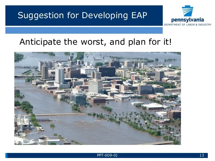 Suggestion for Developing EAP Anticipate the worst, and plan for it! PPT-009-01
