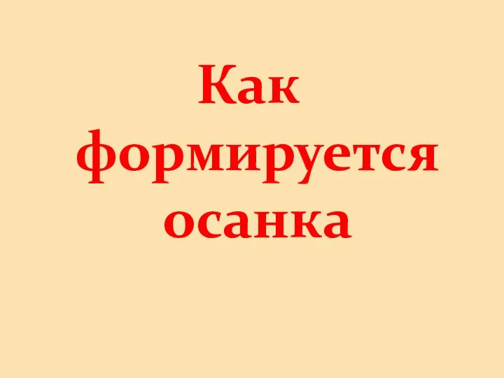 Как формируется осанка