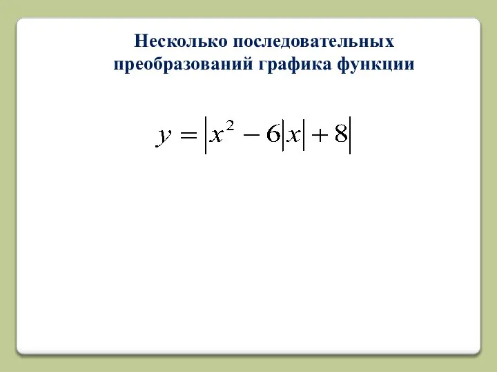 Несколько последовательных преобразований графика функции