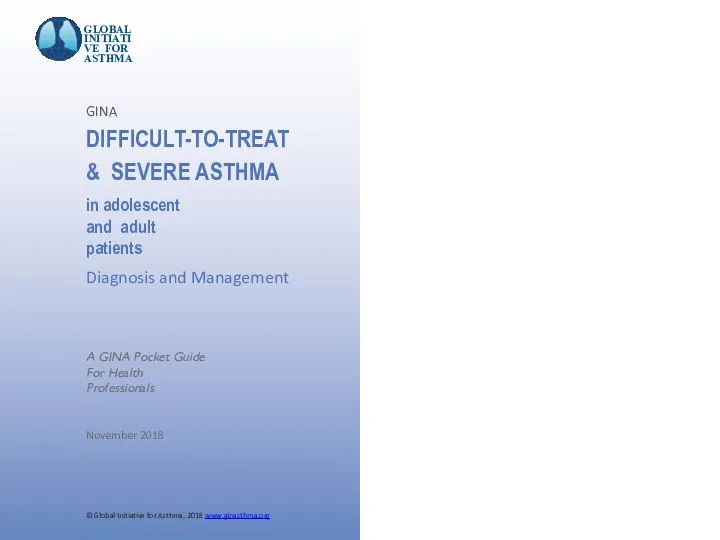 © Global Initiative for Asthma, 2018 www.ginasthma.org GLOBAL INITIATIVE FOR ASTHMA